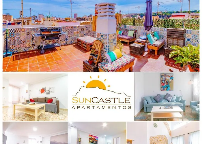 Lägenhet Suncastle -with Share Rooftop Terrace And Barbecue Alicante