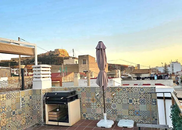 Lägenhet Suncastle -with Share Rooftop Terrace And Barbecue Alicante